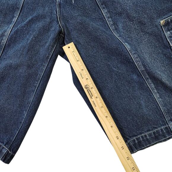 VTG Y2K School of Hard Knocks Men's Medium Wash Baggy Denim Cargo Short Size 36 - Picture 10 of 11
